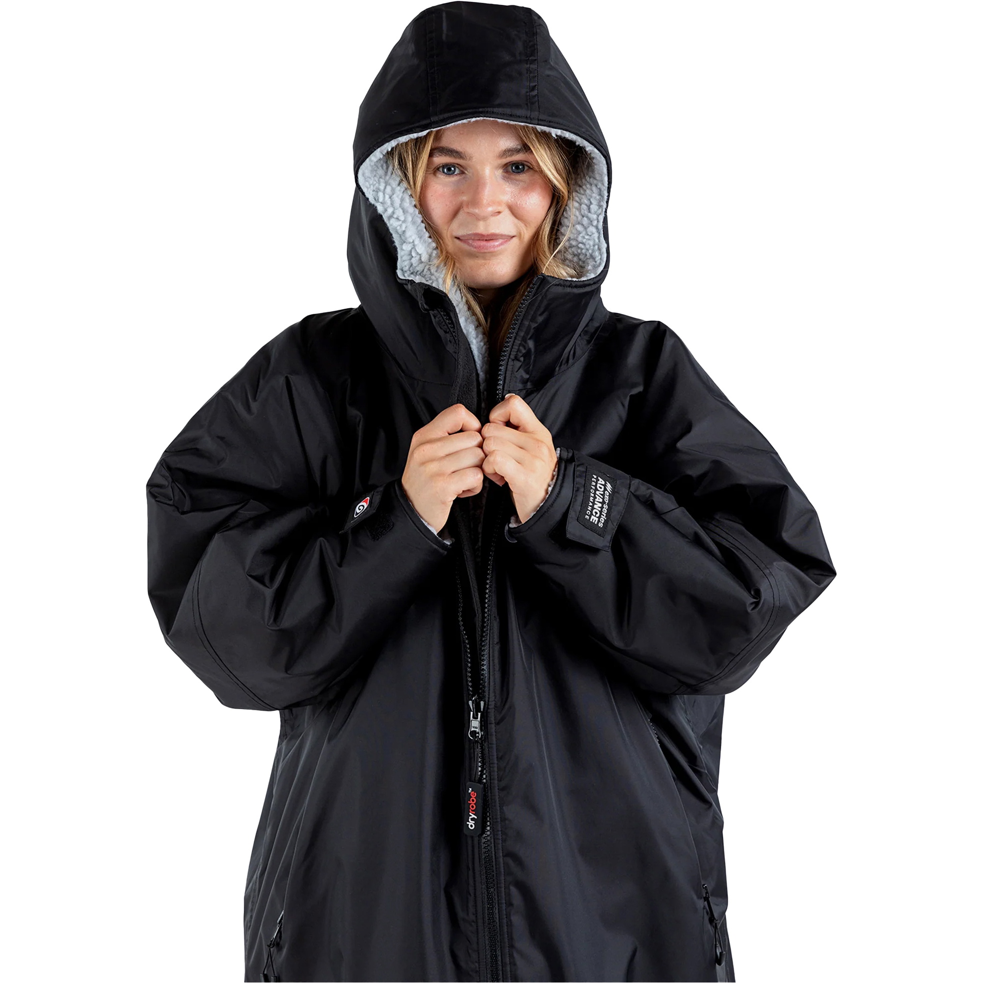 2026 Dryrobe Advance Long Sleeve Changing Robe DALSV3 - Black / Grey